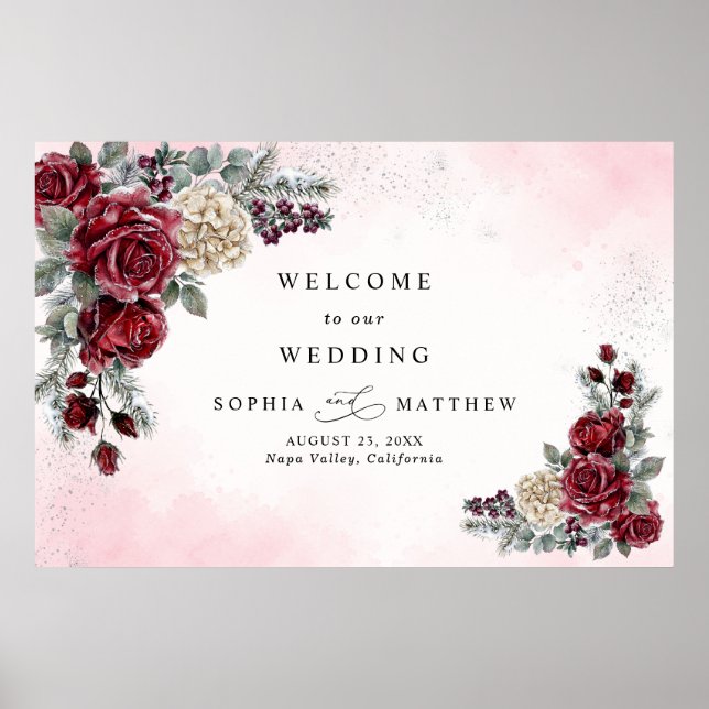 Poster Rosas Congeladas Casamento de Inverno Congelado  (Frente)