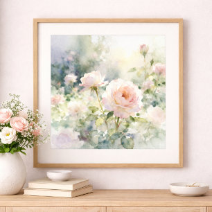 Poster Rosas Cor-de-Rosa do Jardim