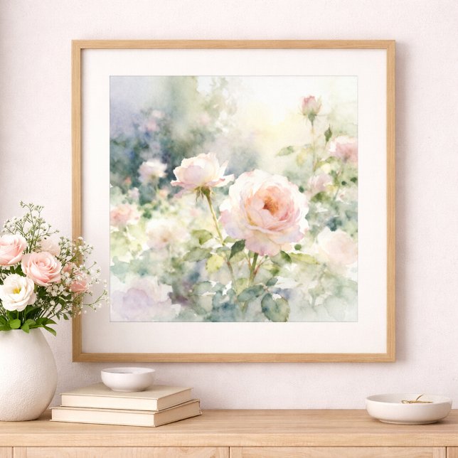 Poster Rosas Cor-de-Rosa do Jardim (Criador carregado)