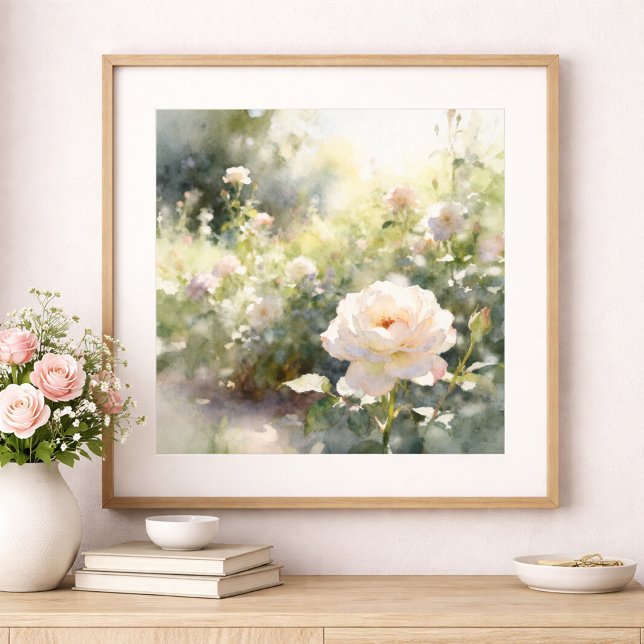 Poster Rosas Cor-de-Rosa do Jardim (Criador carregado)