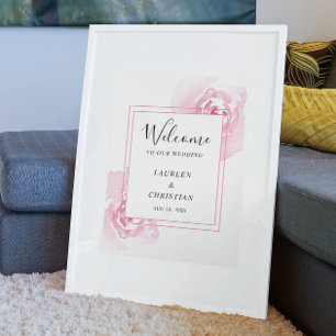 Poster Rosas de Aquarela Rosa de Orçamento Casamento