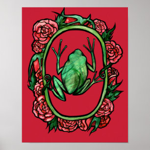 Poster Rosas de árvore Sapos de rosas vermelhas bonitos s