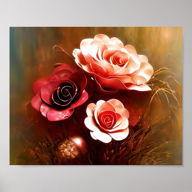 Poster Rosas de cobre vibrante (Frente)