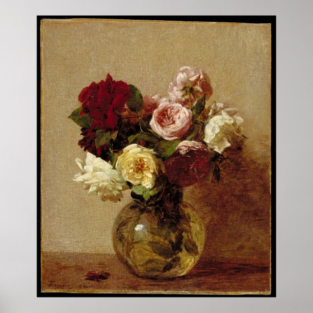 Poster Rosas de Fantin-Latour (Frente)