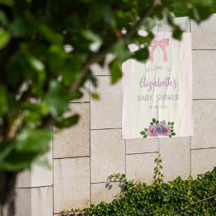 Póster Rosas de jardim Chá de fraldas rosa