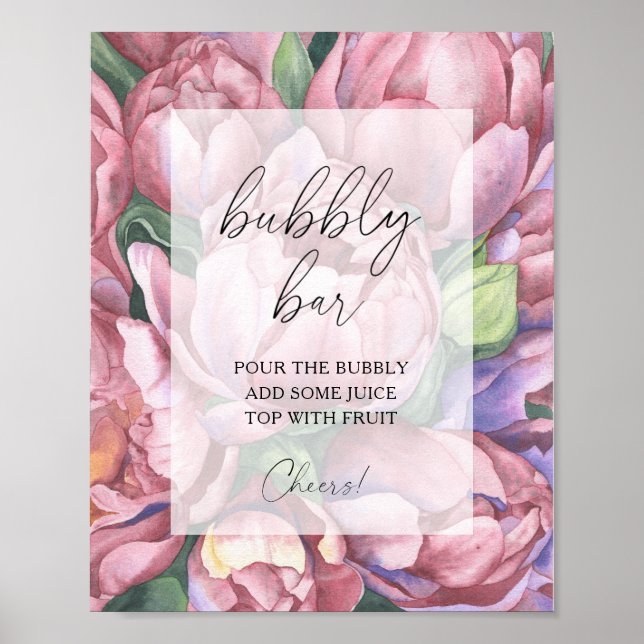 Poster Rosas de pedras aquáticas - bar espumante (Frente)