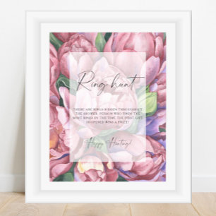 Poster Rosas de pedras - Jogo de caça ao chá de panela