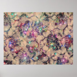 Póster Rosas de rendas bonito