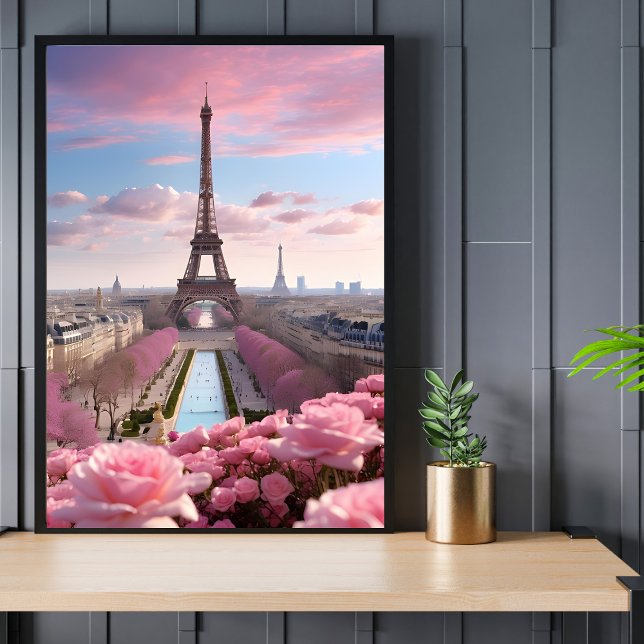Poster Rosas de Torre Eiffel, Viagem de Paris (Criador carregado)