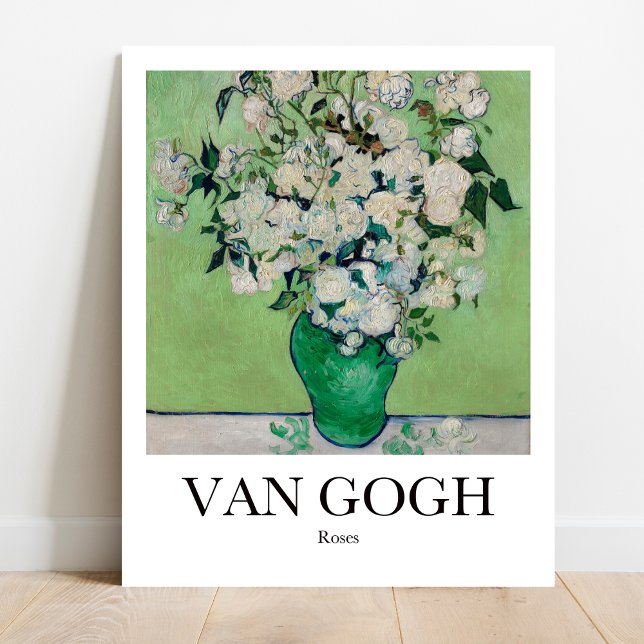 Poster Rosas de Vincent Van Gogh (Van Gogh's Bold Blooms: "Roses (1890)" Poster! Vivid colors, museum quality)