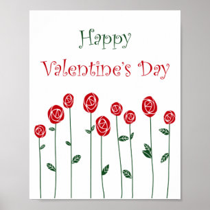 Poster Rosas dias de os namorados Ostrich Love Romance Fl