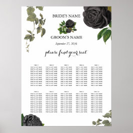 Poster Rosas do Halloween Gráfico de Casamento Branco