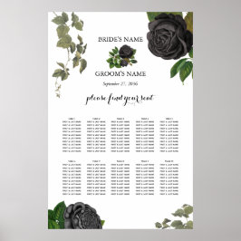 Poster Rosas do Halloween Gráfico de Casamento Branco
