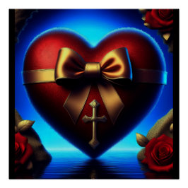Póster Rosas Dourados do Coração