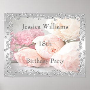 Poster Rosas e Diamantes românticos 18º