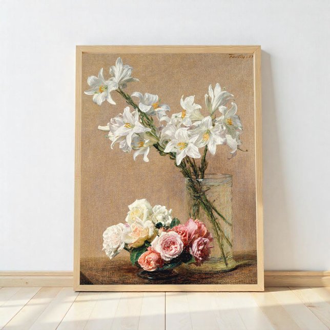 Poster Rosas e Lírios por Henri Fantin–Latour (Criador carregado)