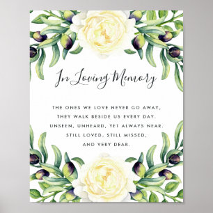 Poster Rosas e Oliveiras Cartaz de Memória de Casamento