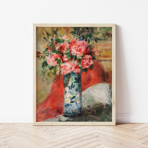 Poster Rosas e peônias em um vaso   Renoir