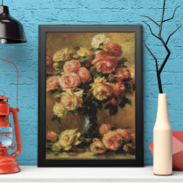 Poster Rosas em um Vaso por Pierre Renoir, Arte Fino Vint