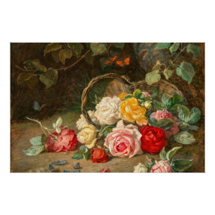 Póster Rosas em uma cesta - Josef Neugebauer