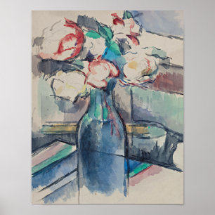 Poster Rosas em uma garrafa por Paul Cezanne