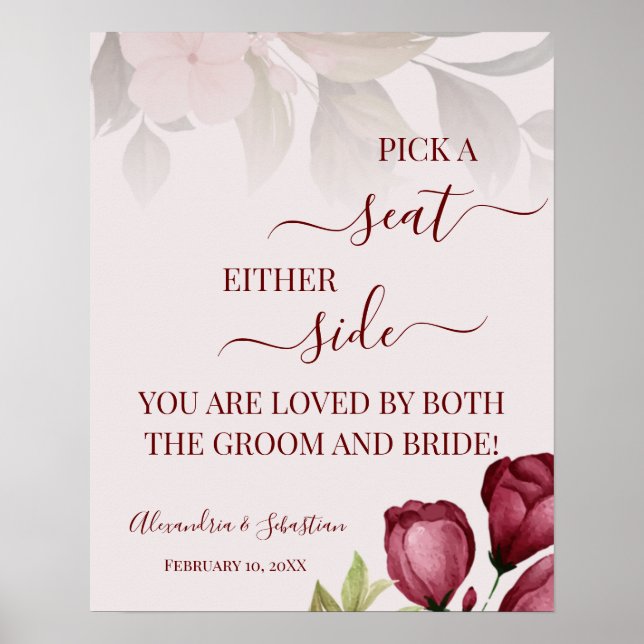 Poster Rosas Escolhem Um Sinal De Casamento Lado A Lado (Frente)