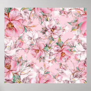 Poster Rosas Graciosos: padrão perfeito para botões