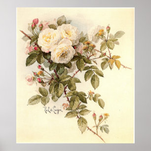 Póster Rosas Guinevere de Paul De Longpré