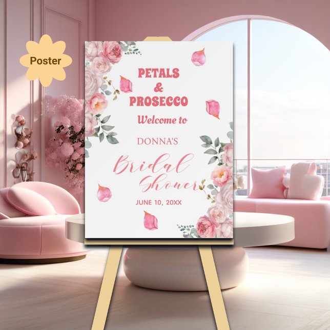 Poster Rosas Petais e Prosecco Boas-vindas (Criador carregado)