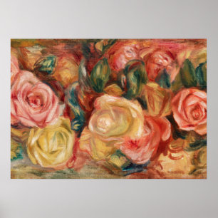 Poster Rosas por pintura impressionista do Renoir