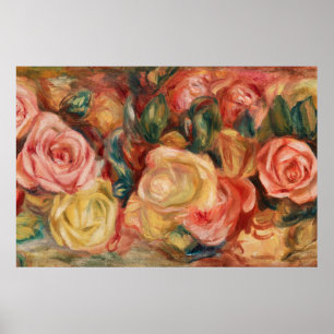 Poster Rosas por pintura impressionista do Renoir