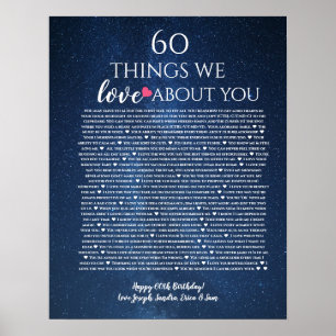 Poster Rosas razões pelas quais te amamos 60 coisas anive