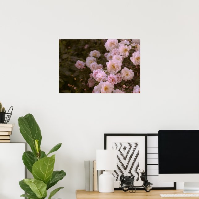 Poster Rosas românticos cor-de-rosa (Escritório em casa)