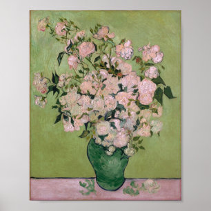Póster Rosas Rosa (F682) Van Gogh Belas Artes