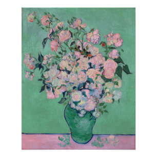 Póster Rosas Rosa (F682) Van Gogh de Belas Artes