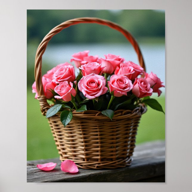 Poster rosas rosa lindas (Frente)