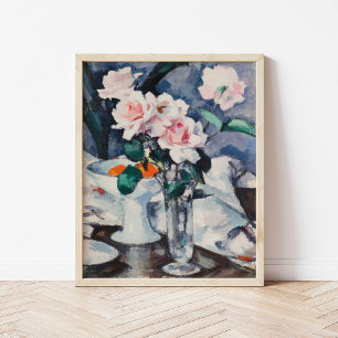 Poster Rosas rosa num Vaso de Vidro   Samuel John Peploe