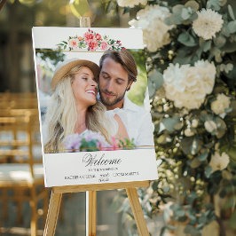 Poster Rosas rosa românticas e caligrafia Foto de boas-vi