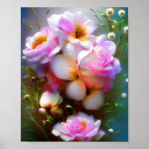 Poster Rosas rosa vibrantes