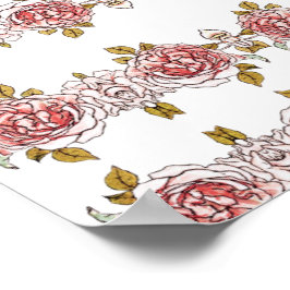 Poster Rosas Rosa Vintage