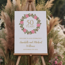 Poster Rosas SELVAGENS DE PINK WILD WREATH 50th Wedding W