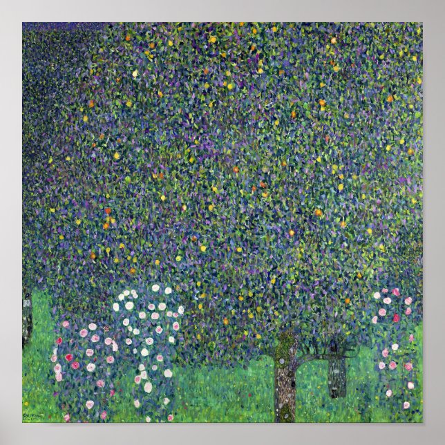 Póster Rosas sob as árvores, c.1905 (Frente)