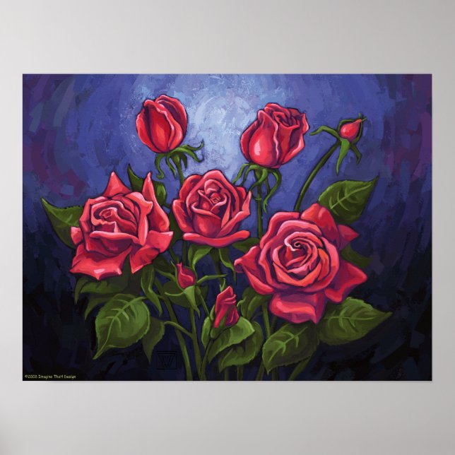 Póster Rosas vermelhas (Frente)
