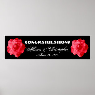 Poster Rosas vermelhas que Wedding ou bandeira do noivado