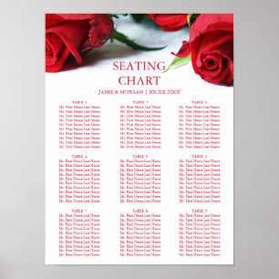 Poster Rosas vermelhas românticas que Wedding a carta do