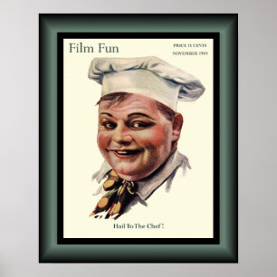 Poster Roscoe Arbuckle "The Cook" Comédia Americana 1919