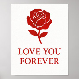 Poster Rose Artwork Sharing Forever Valentine Romantic