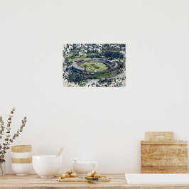 Poster Rose Bowl Southampton Cricket Ground Artistic