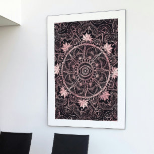 Poster Rose Gold Eye Mandala Black Design
