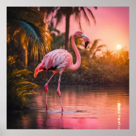 Poster Rosé Gold Flamingo Serenidade